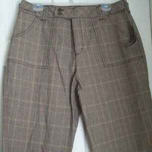 BAMBOO TRADERS LADIES SIZE 12 PLAID CAPRI PANTS KNICKERS LONG SHORTS